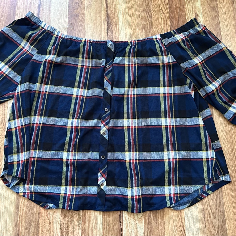 Rue21 Blue Plaid Button Down Shirt